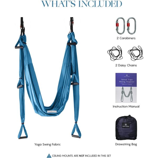 Aum Active Aerial Silks Yoga Swings for Indoor Use, Yoga Sling Hammock - Image 5
