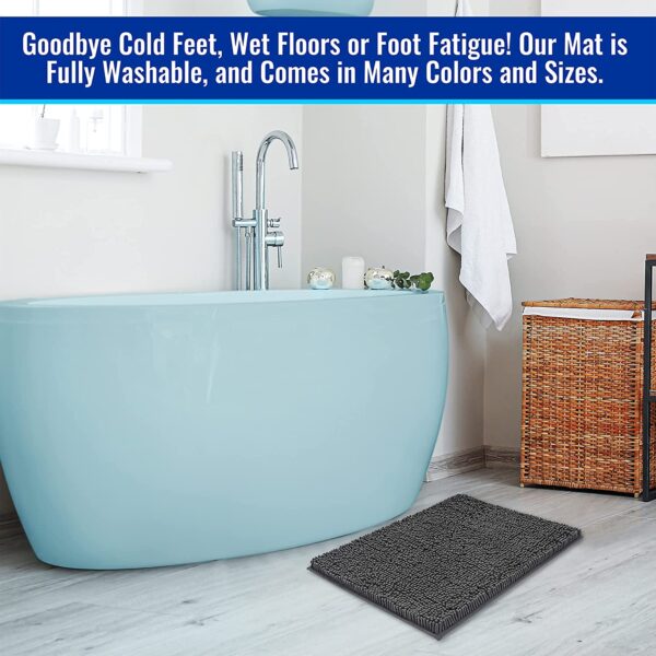 Mayshine Bathroom Rugs, Chenille Microfiber Bath Mats - Image 6