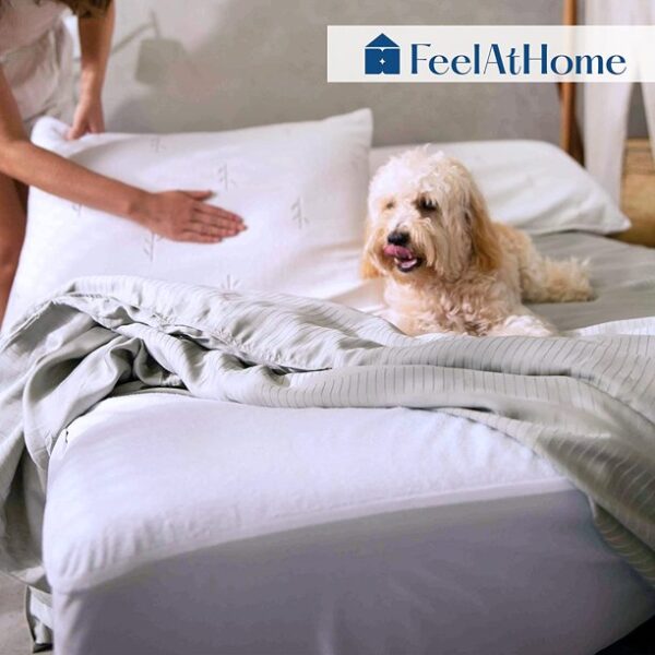 FeelAtHome Waterproof Mattress Protector, Supersoft Cover, White - Image 3