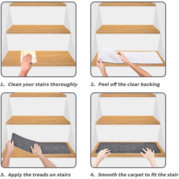 MBIGM Striped Indoor & Outdoor Non-Slip Stair Treads - Image 2