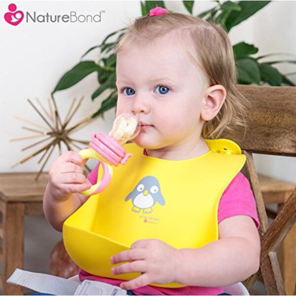 NatureBond Silicone Baby Bibs, Unisex Feeding Bibs, 2 Pcs - Image 4
