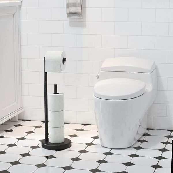 Marmolux Toilet Paper Holder Stand Free Standing W/ Storage - Image 5