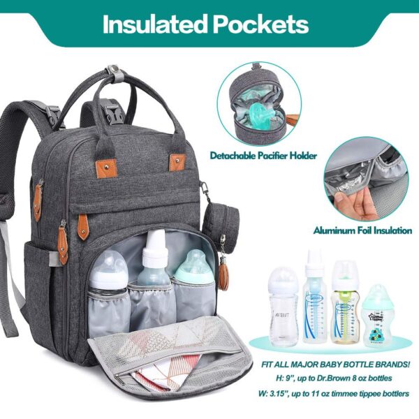 BabbleRoo Baby Diaper Bag Backpack, Waterproof Travel Bag, Unisex - Image 3