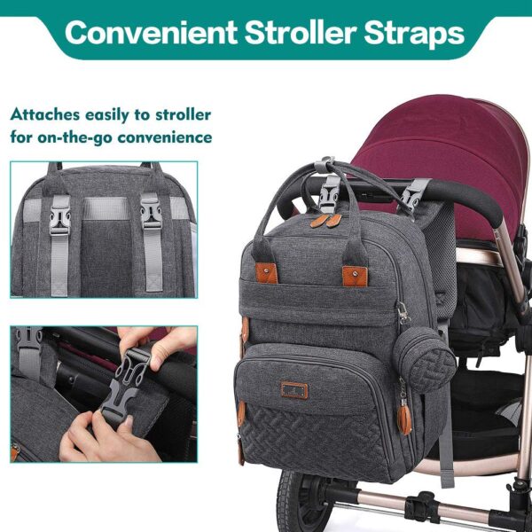 BabbleRoo Baby Diaper Bag Backpack, Waterproof Travel Bag, Unisex - Image 6