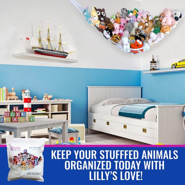 Lilly's Love Stuff Animal Storage Hammock, Polyester Toy Hanging Organizers, Unisex, 1Pack - Image 2