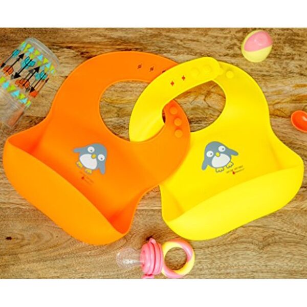 NatureBond Silicone Baby Bibs, Unisex Feeding Bibs, 2 Pcs - Image 3