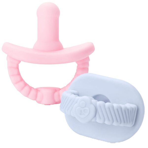 NatureBond Newborn Baby Pacifiers, W/ Holder, 0-6 Months - Image 3