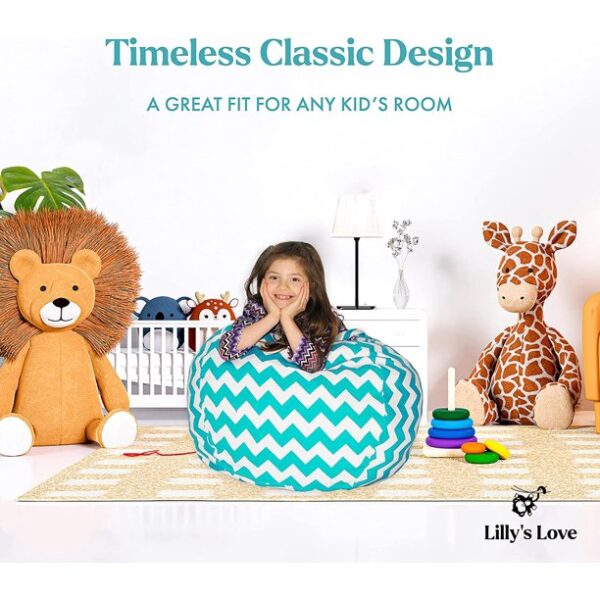 Lilly's Love Cotton Stuffed Toys Animal Bean Bag Storage Chair for Kids - Image 5