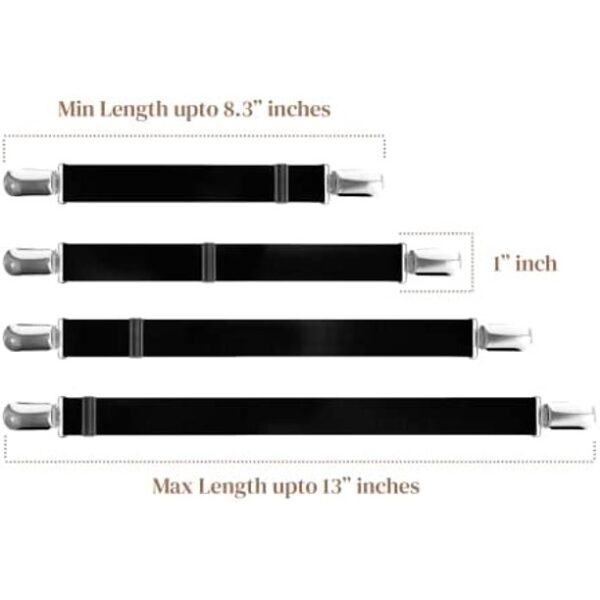 FeelAtHome Bed Sheet Straps, Clips Keep Bedsheet in Place, 4 Pcs - Image 7
