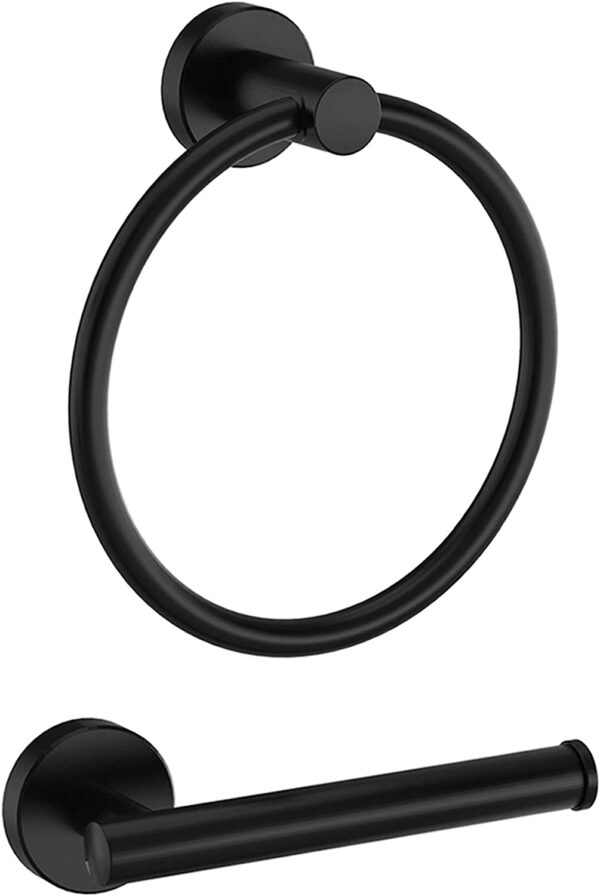 Marmolux Bathroom Set 2pcs - Hand Towel Ring + Toilet Paper Holder Wall Mount