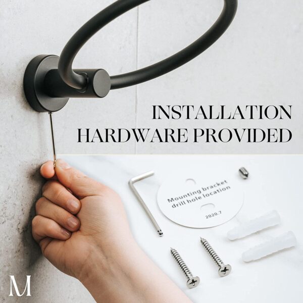Marmolux Bathroom Set 2pcs - Hand Towel Ring + Toilet Paper Holder Wall Mount - Image 6