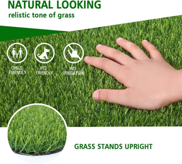 Artificial Grass Door Mat, Indoor/Outdoor Rug Green Turf - Image 7