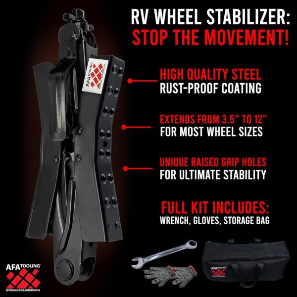 AFA Tooling X-Chock Wheel Chock Stabilizer, RV Tire Movement Preventer - Image 2