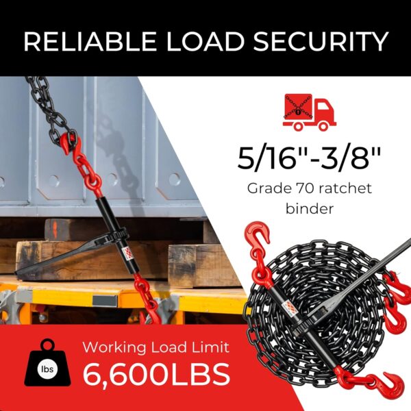 AFA Tooling 5/16"- 3/8" Chain Binders 6,600LB Load Limit - 4 Pack - Image 4