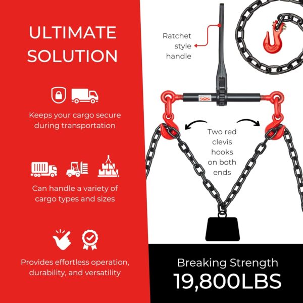 AFA Tooling 5/16"- 3/8" Chain Binders 6,600LB Load Limit - 4 Pack - Image 5