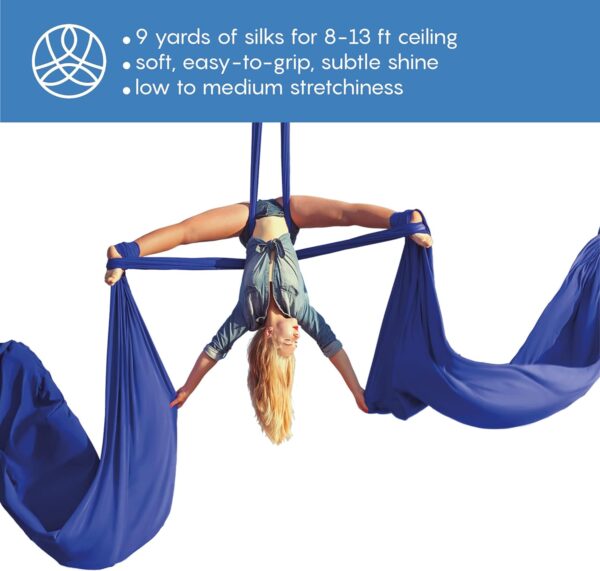 Aum Active Aerial Yoga Swing Silks & Silk Sling Set, 9yd - Image 2