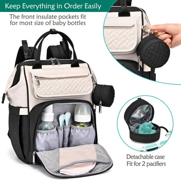 BabbleRoo Baby Diaper Bag Backpack, Waterproof Travel Bag, Unisex, Stylish Dual Color - Image 2