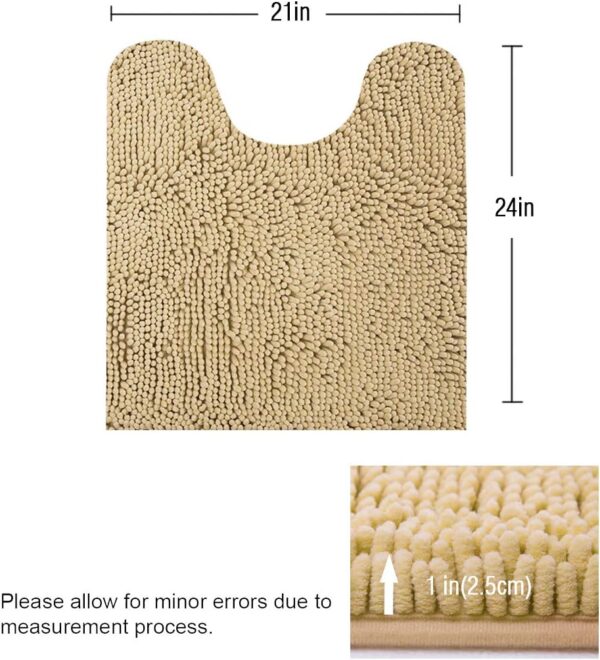 ITSOFT Chenille Contour Rug For Toilet,Toilet Rugs U Shaped, 24 x 21" - Image 2