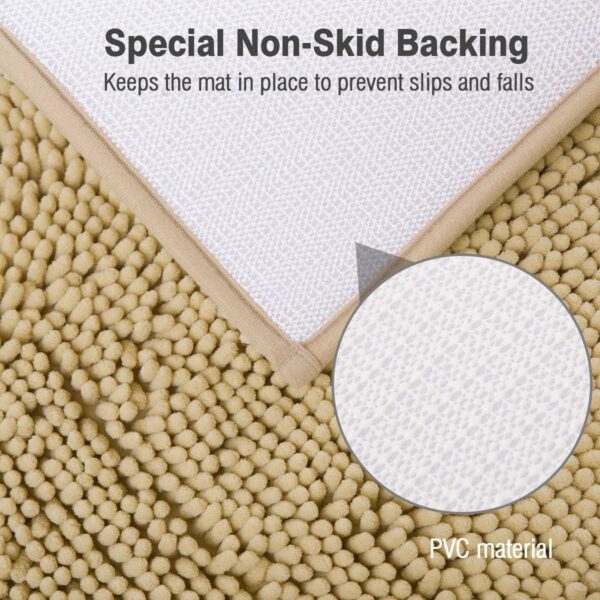 ITSOFT Chenille Contour Rug For Toilet,Toilet Rugs U Shaped, 24 x 21" - Image 3