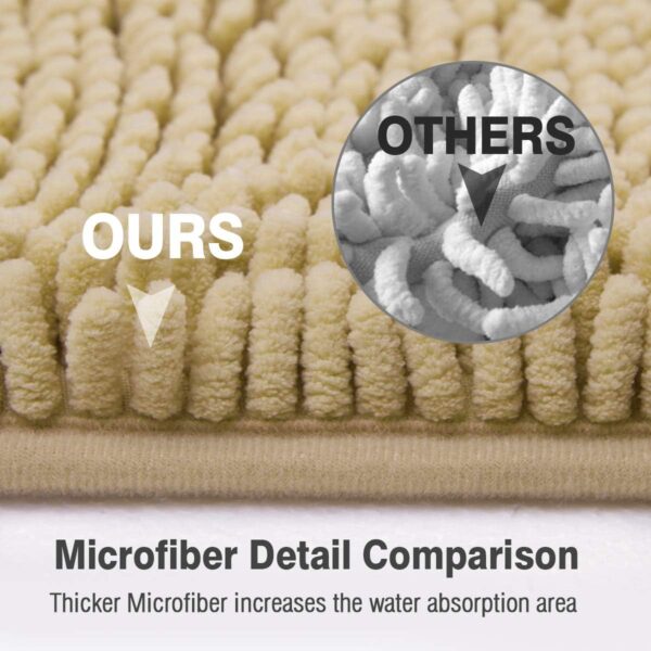 ITSOFT Chenille Contour Rug For Toilet,Toilet Rugs U Shaped, 24 x 21" - Image 4