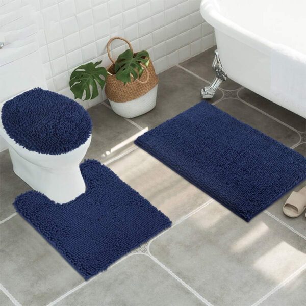 ITSOFT Chenille Bath Rugs for Bathroom Floor 3 Piece Set