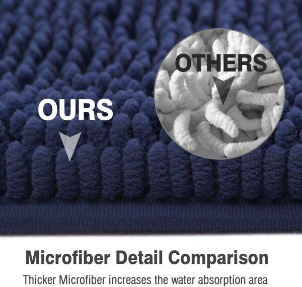 ITSOFT Chenille Bath Rugs for Bathroom Floor 3 Piece Set - Image 5