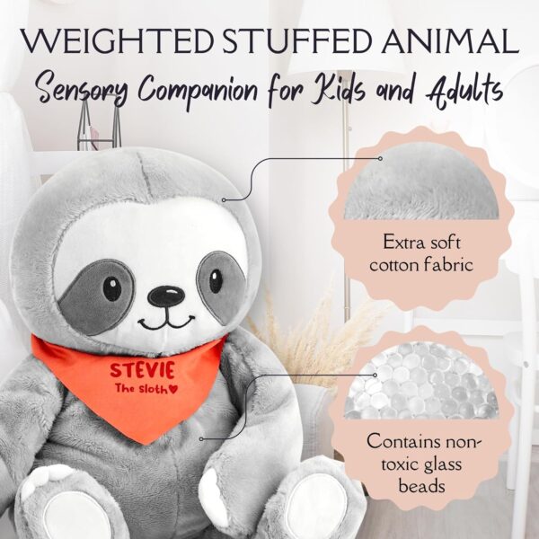 Lilly's Love 4.5lb Weighted Stuffed Animal Sensory Companion, Stevie the Sloth - Image 3