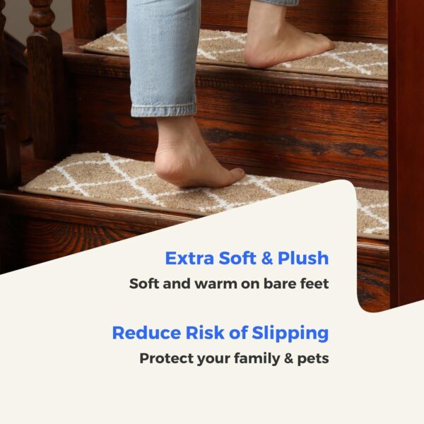 MBIGM Carpet Stair Treads for Wooden Steps with Soft Plush Comfort, 15 Pcs - Image 5