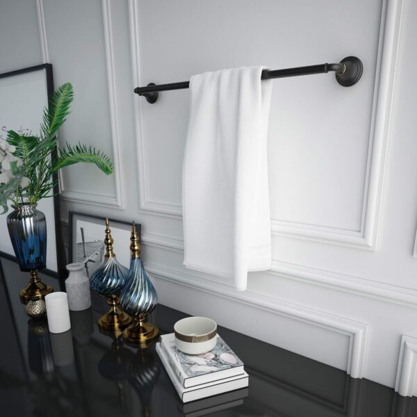 Marmolux Vintage Style Towel Bar, SUS304 Stainless Steel Bath Towel Rack, Matte Black 24" - Image 5