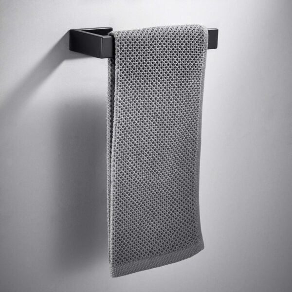 Marmolux Towel Racks for Bathroom, 8 Inch Square Towel Bar Holder, Matte Black - Image 3