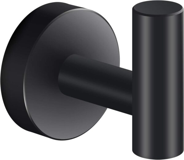 Marmolux Stainless Steel Towel Hooks for Bathrooms, Matte Black Finish, 1 Pc