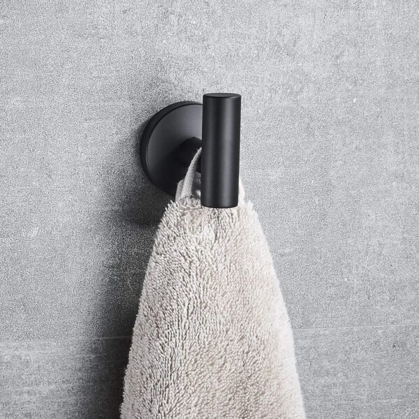 Marmolux Stainless Steel Towel Hooks for Bathrooms, Matte Black Finish, 1 Pc - Image 4