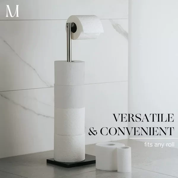 Marmolux Toilet Paper Holder Free Standing Marble Base w/ Storage - Image 2