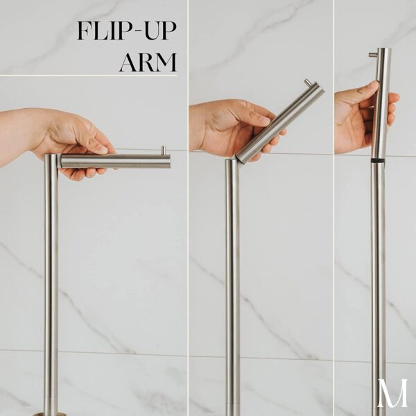 Marmolux Toilet Paper Holder Free Standing Marble Base w/ Storage - Image 7