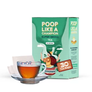 Poop Like A Champion Senna Peppermint Detox Tea Bags for Constipation Relief - 30 bags