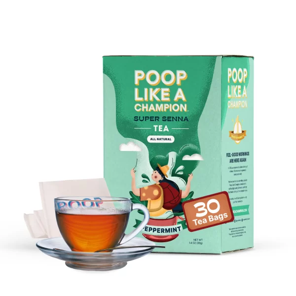 Poop Like A Champion Senna Peppermint Detox Tea Bags for Constipation Relief - 30 bags
