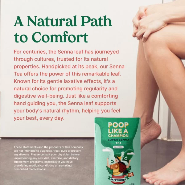 Poop Like A Champion Senna Peppermint Detox Tea Bags for Constipation Relief - 30 bags - Image 5