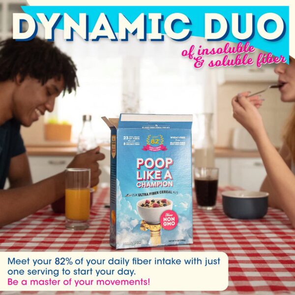 Poop Like a Champion High Fiber Cereal for Breakfast Duo: Cinnamon Toast + Original Ultra Fiber Cereal - Image 5