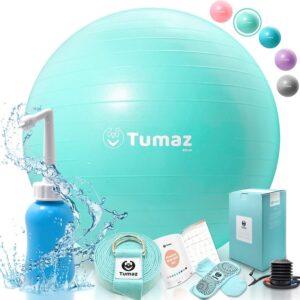 Tumaz Exercise Ball, Pregnancy Ball Set with Peri Bottle,Yoga Strap & Non-Slip Sock