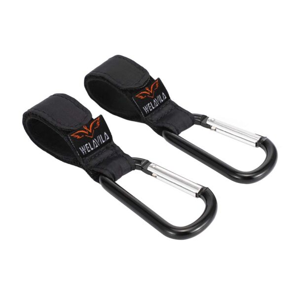 Welavila Universal Multi-Purpose Stroller Hooks/Clips, 2 Pack, Black - Image 7