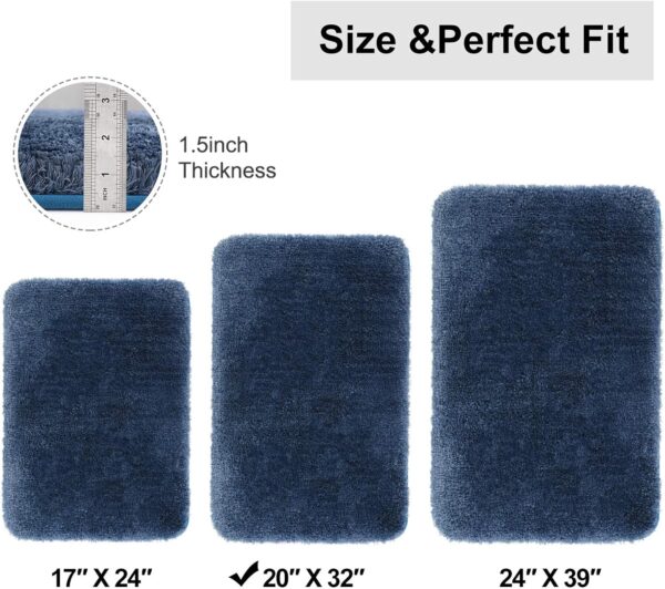 MAYSHINE Non Slip Absorbent Microfiber Bath Mat, (24X39 Inches Dark Blue) - Image 6