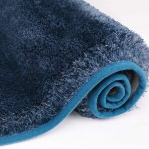 MAYSHINE Non Slip Absorbent Microfiber Bath Mat, (24X39 Inches Dark Blue)