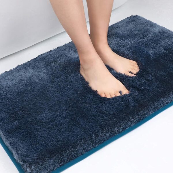 MAYSHINE Non Slip Absorbent Microfiber Bath Mat, (24X39 Inches Dark Blue) - Image 3